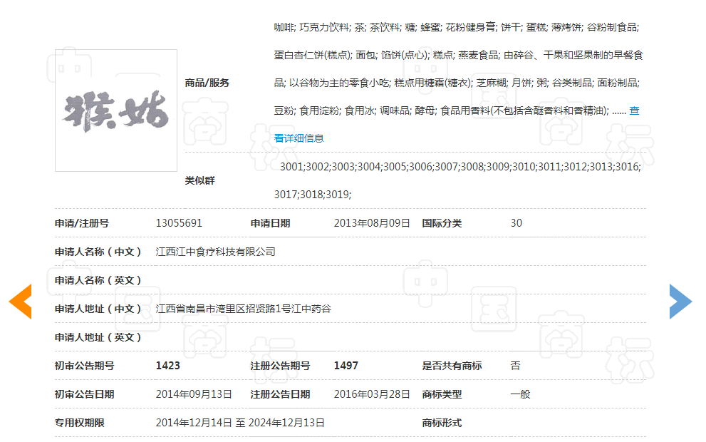 猴姑與猴頭菇商標(biāo)的判決