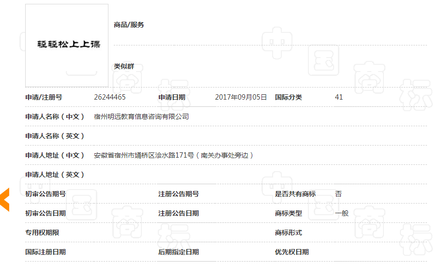 輕輕松上上課商標駁回復審案